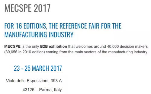 展會邀請-意大利·帕爾馬MECSPE展會 展會邀請-意大利·帕爾馬MECSPE展會