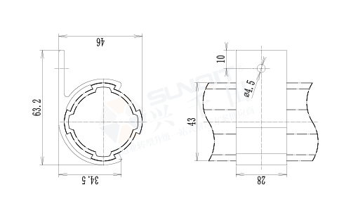 臺板固定卡扣尺寸圖 臺板固定卡扣尺寸圖