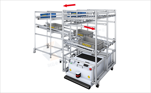 AGV周轉車+物料架(單側型) AGV周轉車+物料架(單側型)