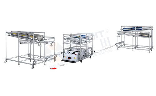 AGV周轉(zhuǎn)車+物料架(翹板型) AGV周轉(zhuǎn)車+物料架(翹板型)