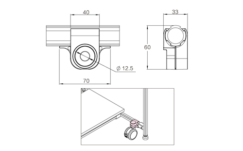 腳輪連接件尺寸圖