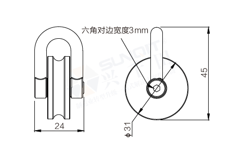 動(dòng)滑輪套件尺寸圖